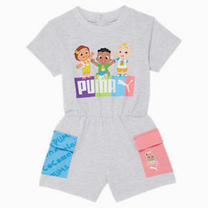 Puma Cream Blaze of Glory OG Primary Violet One-Piece Toddlers' Shortsleeve Romper , WHITE HEATHER, extralarge